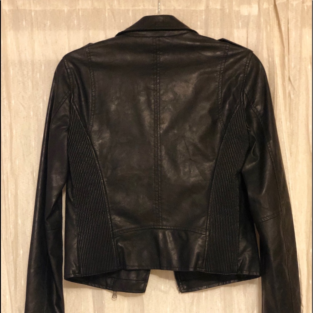 Blu Pepper Vegan faux black leather jacket